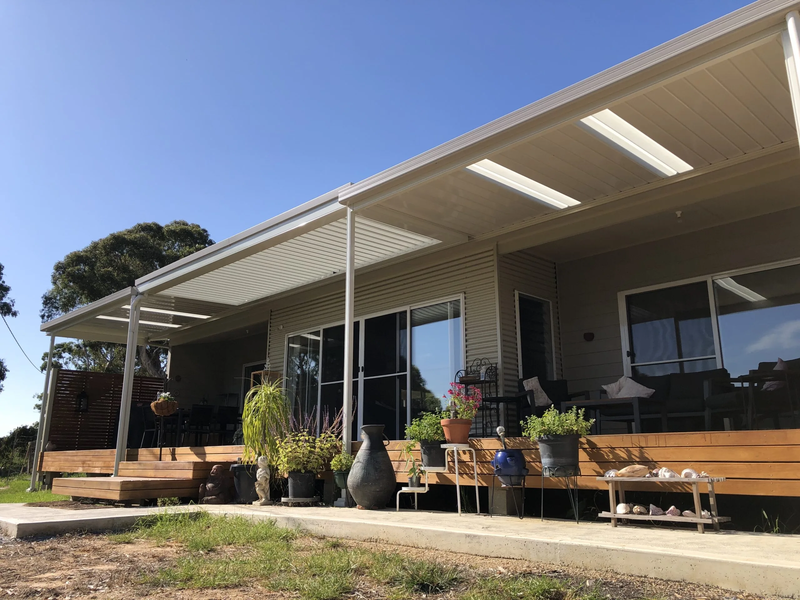 Modern verandah design with outdoor furniture